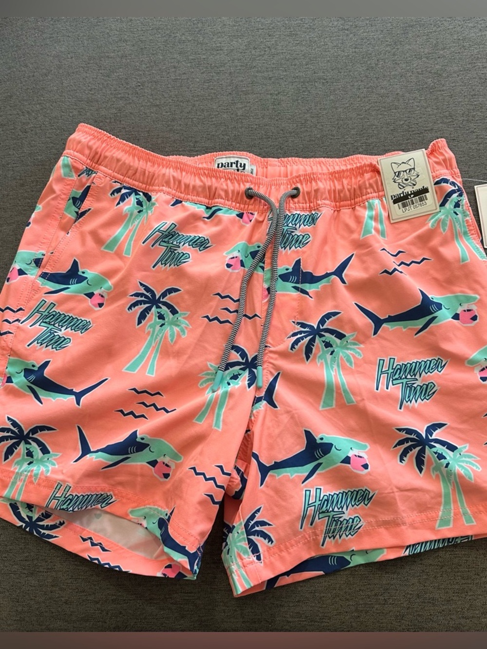 Party Hammer Time Coral Swim Trunks